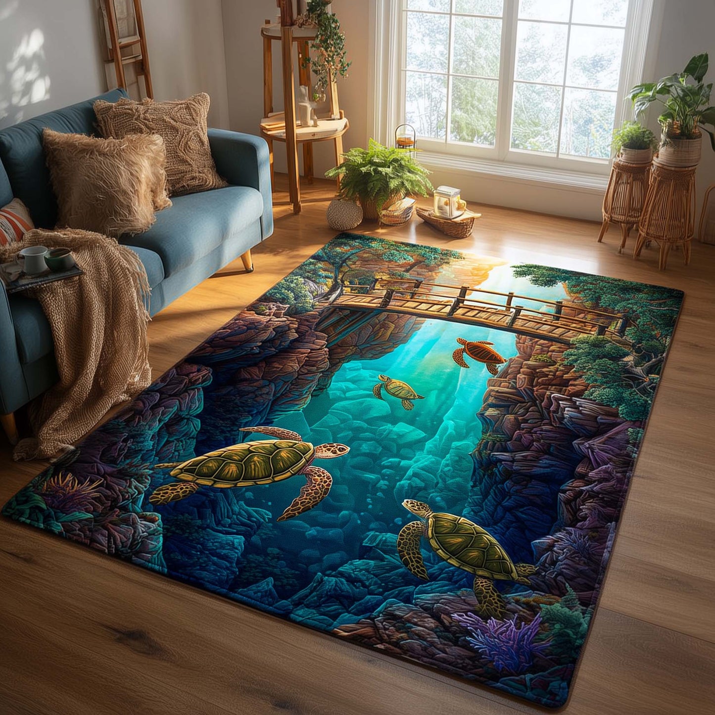 Turtle Oasis Area Rug GFTOMA8121