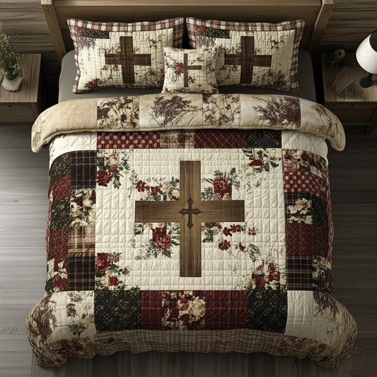 Shining Cross 3-Piece Quilted Bedding Set GFTOMA8144