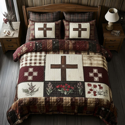 Shining Cross 3-Piece Quilted Bedding Set GFTOMA8147
