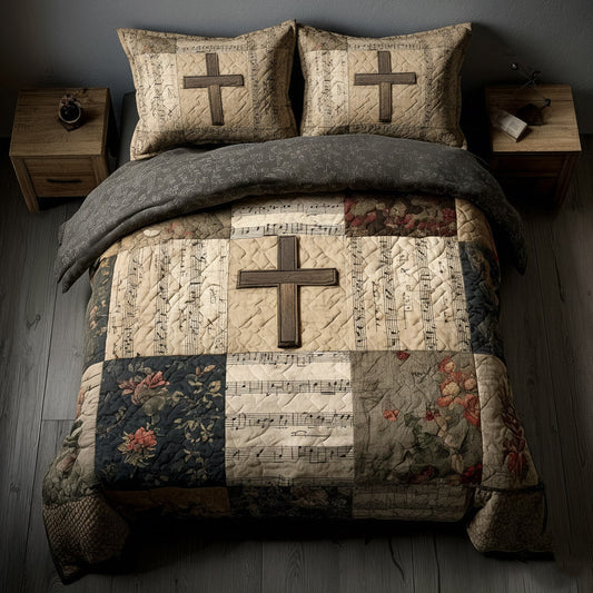 Shining Cross 3-Piece Quilted Bedding Set GFTOMA8148