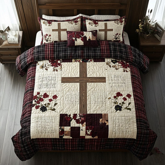 Shining Cross 3-Piece Quilted Bedding Set GFTOMA8149