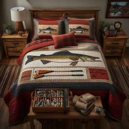 Fishing Delights 3-Piece Quilted Bedding Set GFTOMA8198
