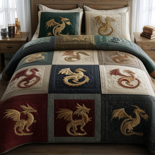 Dragon 3-Piece Quilted Bedding Set GFTOMA8201