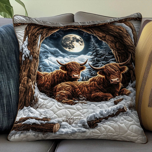Highland Cow Quilted Pillow Case GFTOMA8226