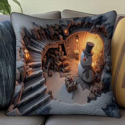 Snowman Lane Quilted Pillow Case GFTOMA8229