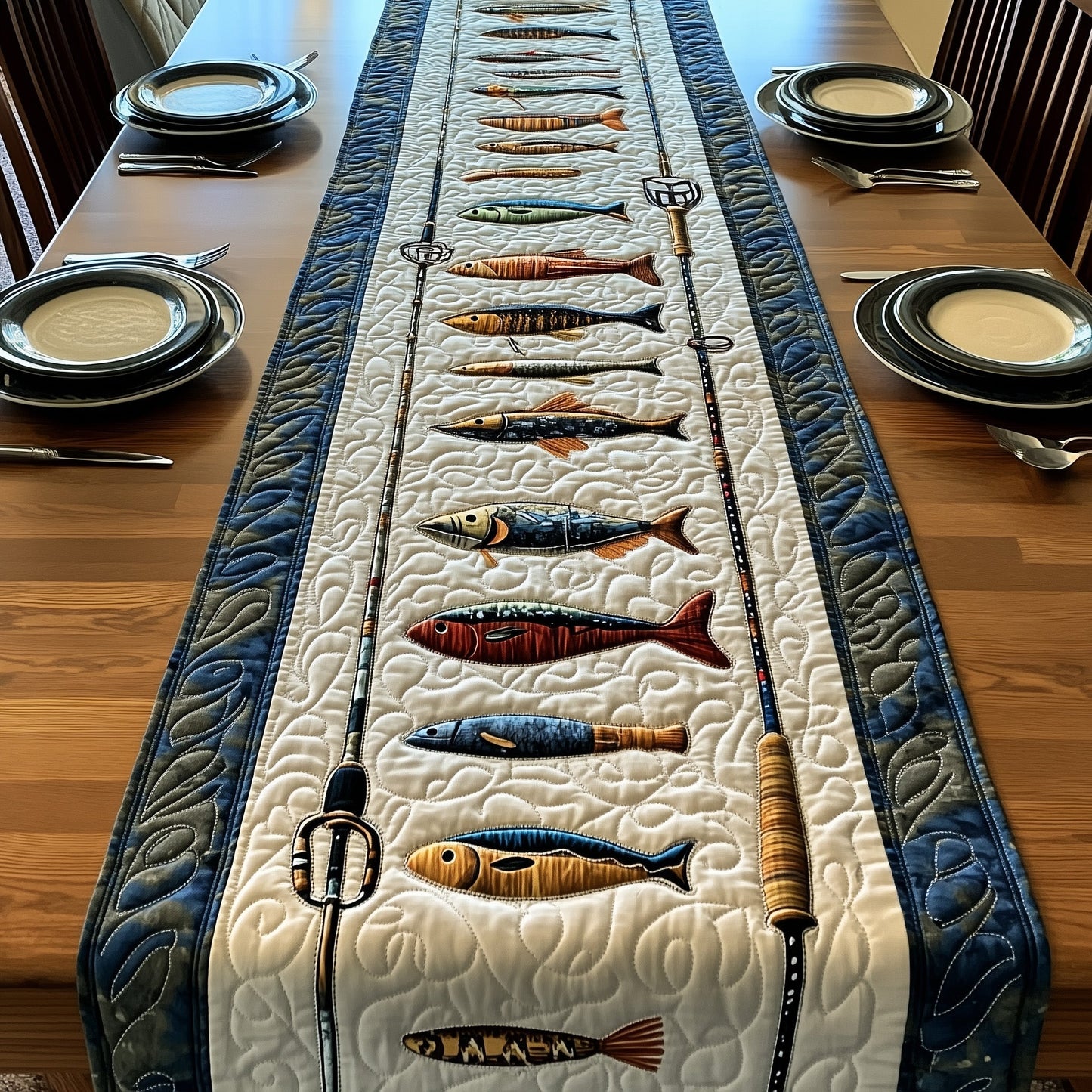 Fishing Delights Quilted Table Runner GFTOMA830