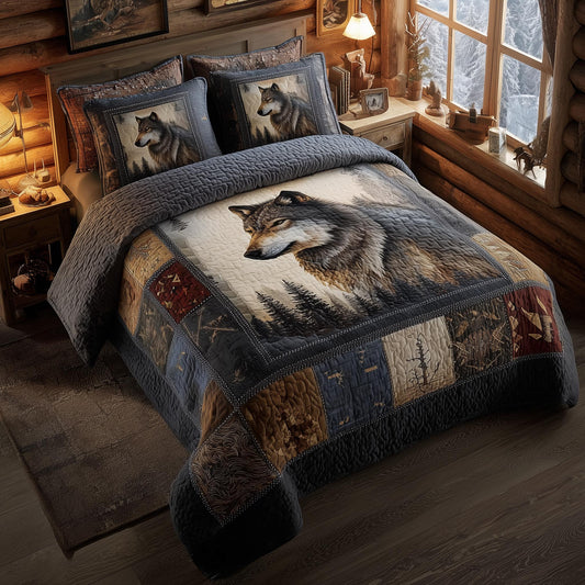 Wolf 3-Piece Quilted Bedding Set GFTOMA8323