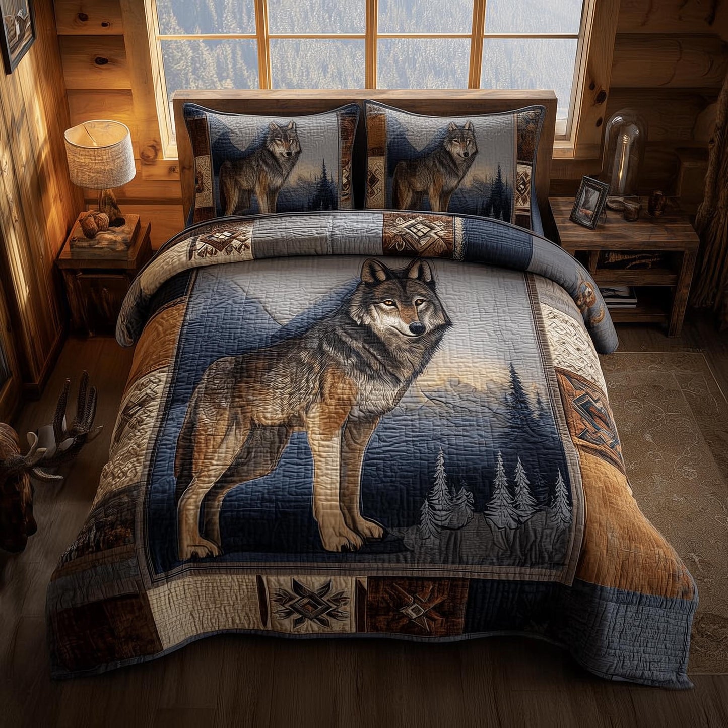 Wolf 3-Piece Quilted Bedding Set GFTOMA8324