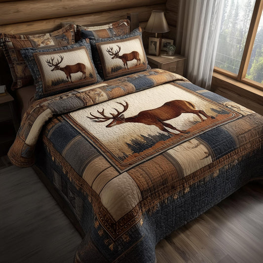 Deer 3-Piece Quilted Bedding Set GFTOMA8327