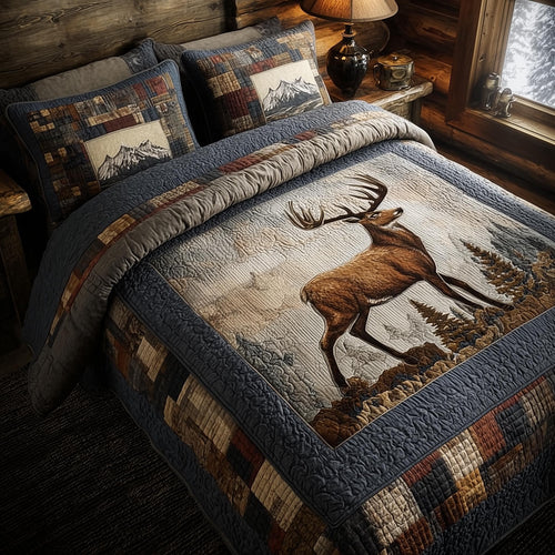 Deer 3-Piece Quilted Bedding Set GFTOMA8328