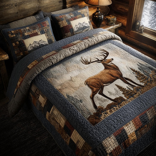 Deer 3-Piece Quilted Bedding Set GFTOMA8328