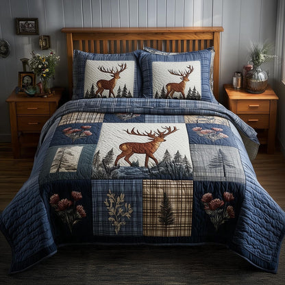 Deer 3-Piece Quilted Bedding Set GFTOMA8329