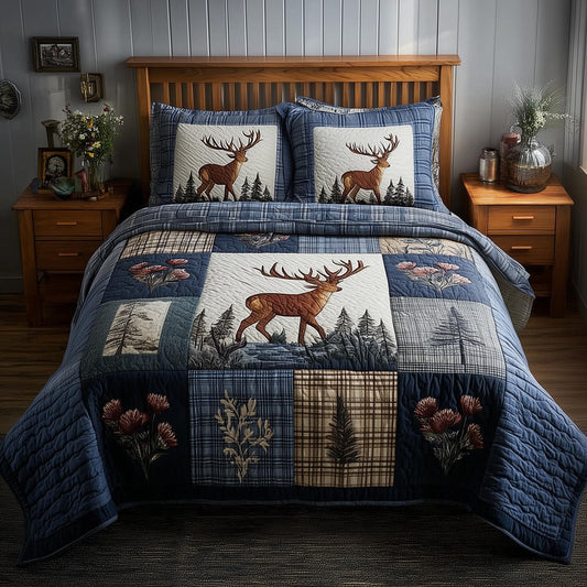 Deer 3-Piece Quilted Bedding Set GFTOMA8329