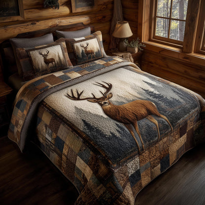 Deer 3-Piece Quilted Bedding Set GFTOMA8330