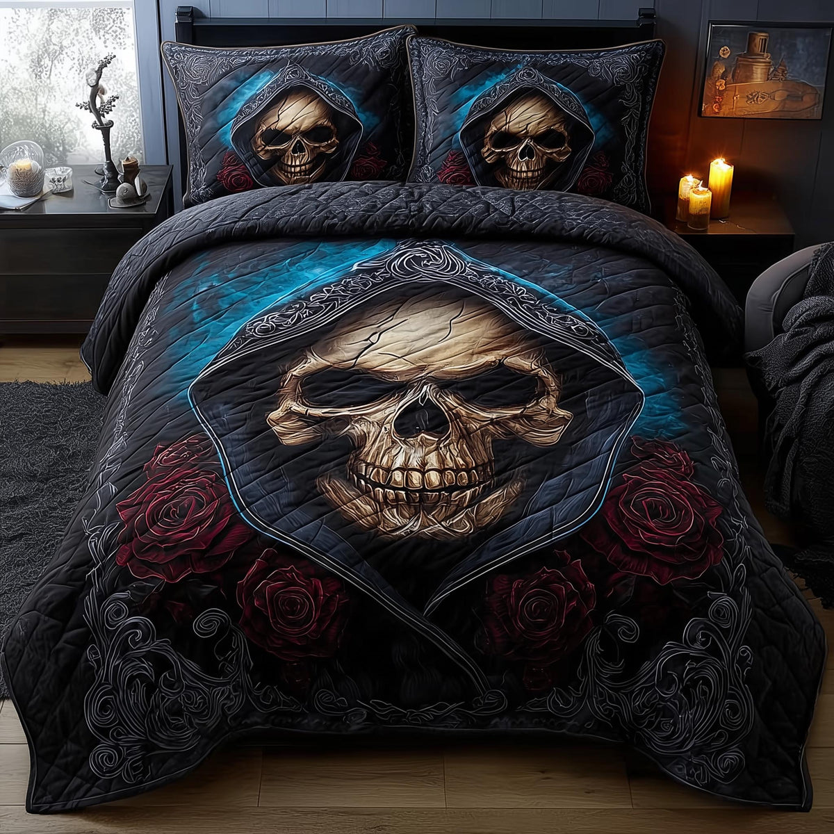 Dark Romance 3-Piece Quilted Bedding Set GFTOMA8334