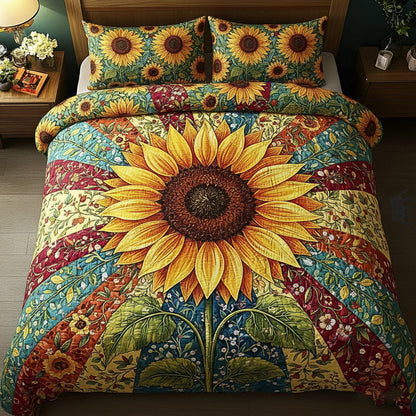 Sunflower Glow 3-Piece Quilted Bedding Set GFTOMA8369