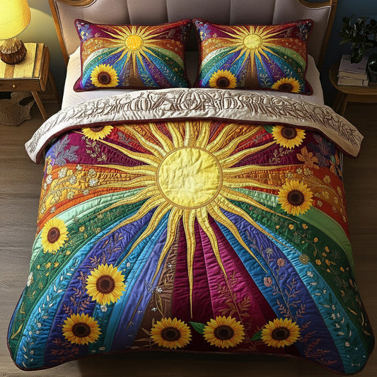 Sunflower Glow 3-Piece Quilted Bedding Set GFTOMA8370
