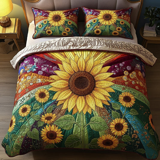 Sunflower Glow 3-Piece Quilted Bedding Set GFTOMA8371