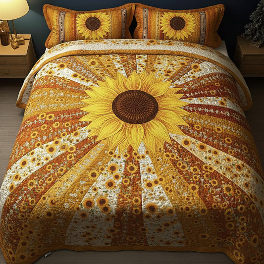 Sunflower Glow 3-Piece Quilted Bedding Set GFTOMA8372