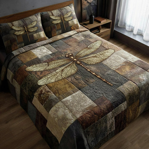 Dragonfly 3-Piece Quilted Bedding Set GFTOMA8376