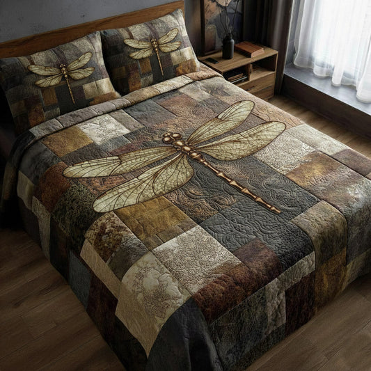 Dragonfly 3-Piece Quilted Bedding Set GFTOMA8376