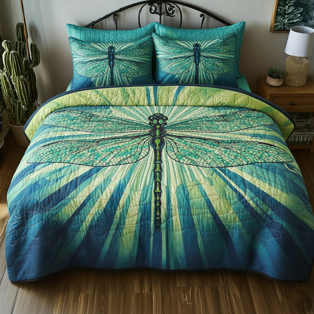 Dragonfly 3-Piece Quilted Bedding Set GFTOMA8377