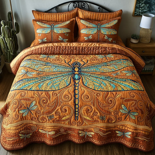Dragonfly 3-Piece Quilted Bedding Set GFTOMA8378