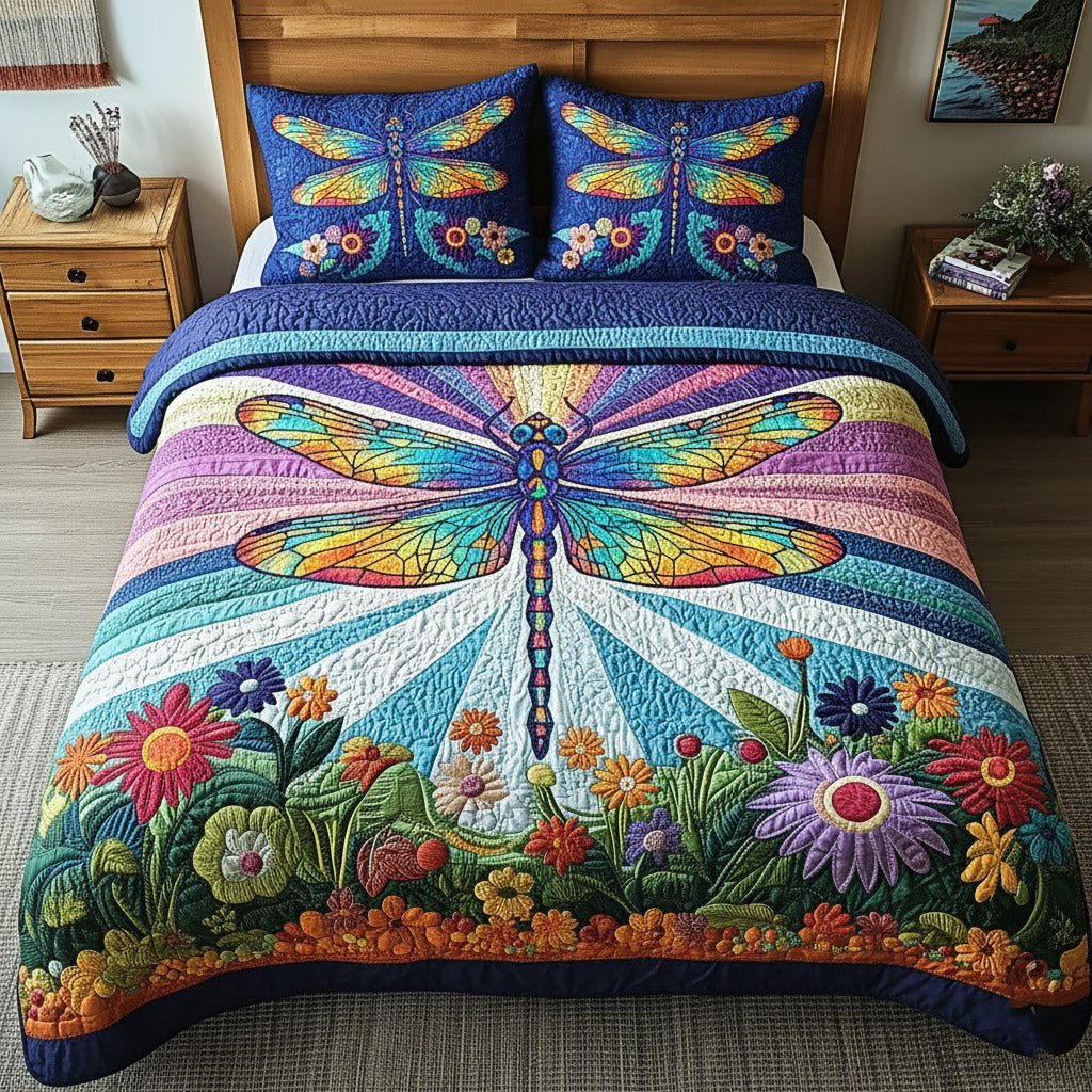 Dragonfly 3-Piece Quilted Bedding Set GFTOMA8379