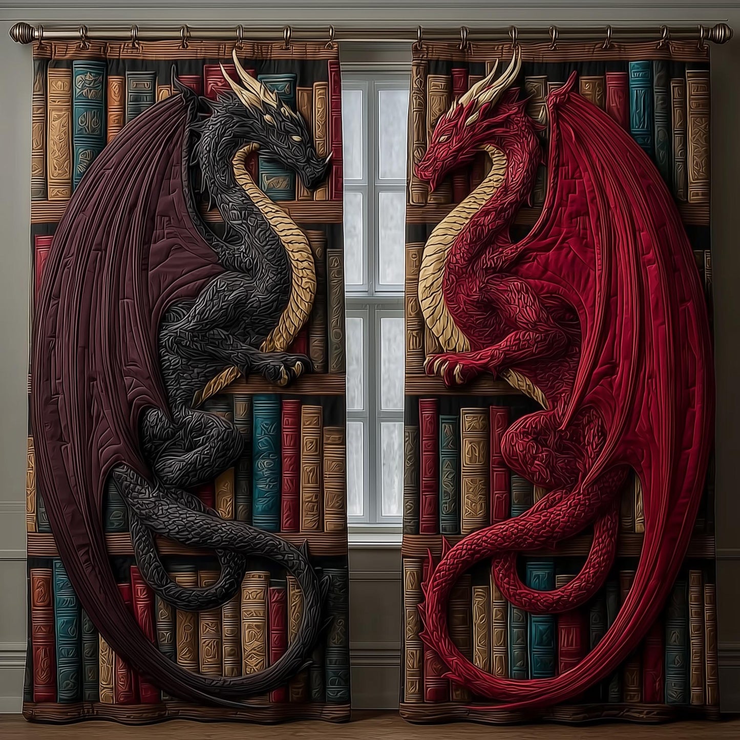 Eternal Dragon Quilted Curtains GFTOMA8406