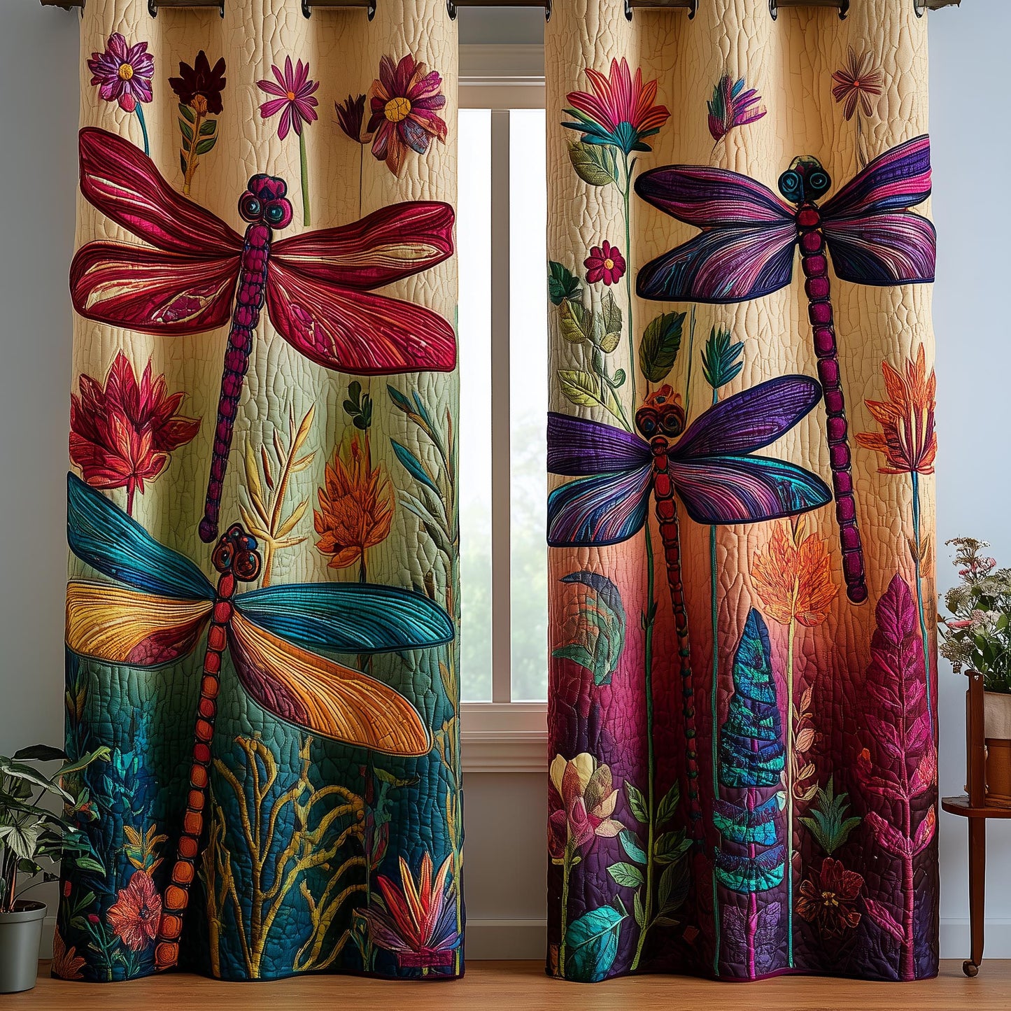 Meadow Dragonfly Quilted Curtains GFTOMA8414