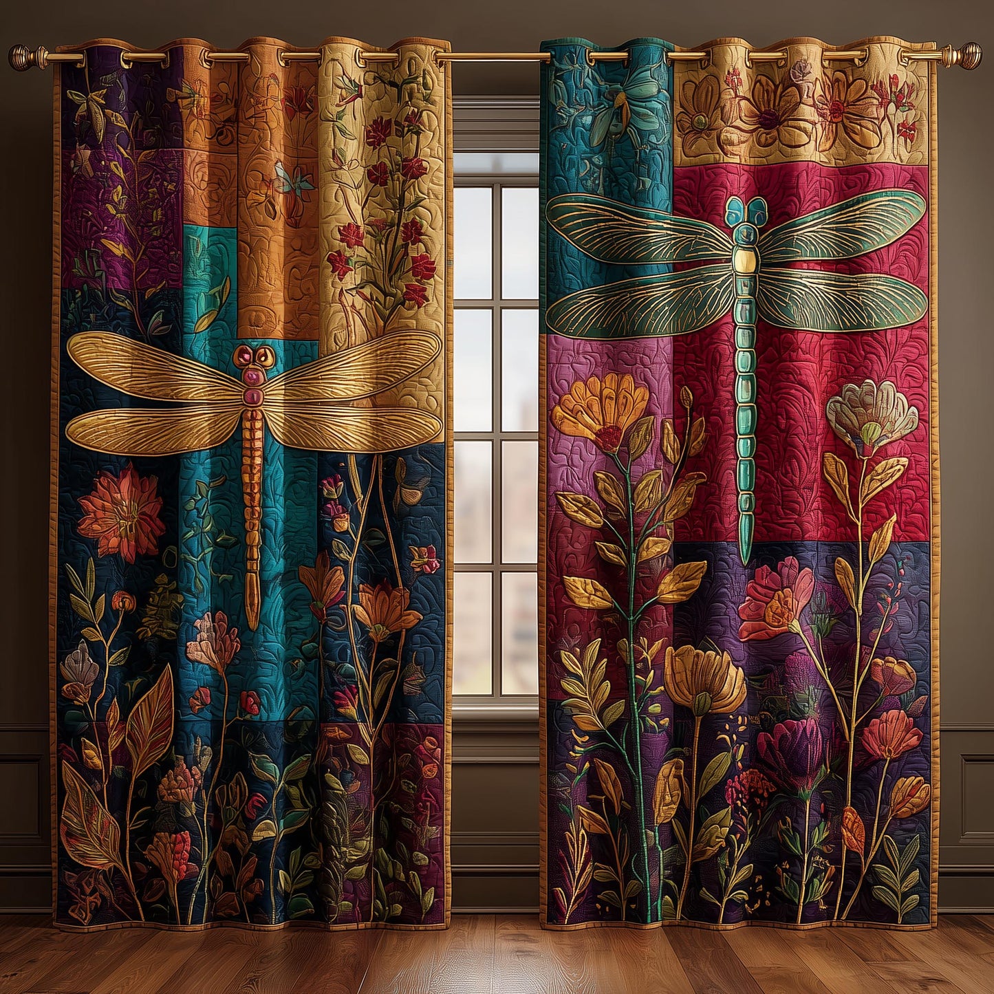 Meadow Dragonfly Quilted Curtains GFTOMA8415