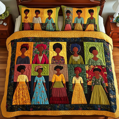 Melanin 3-Piece Quilted Bedding Set GFTOMA847