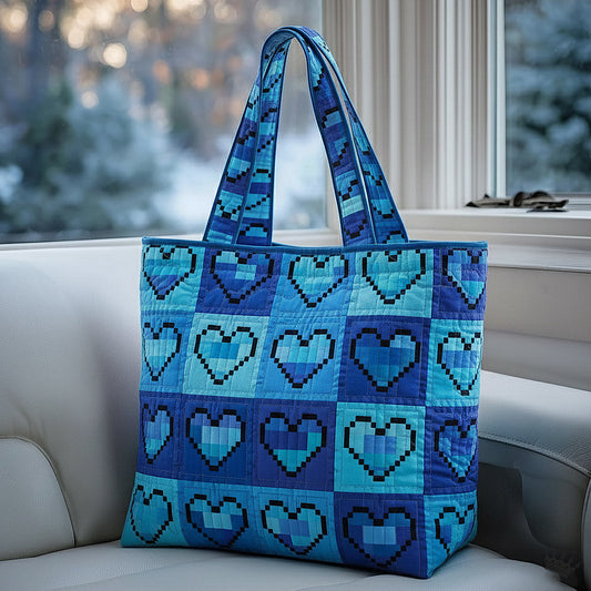 Pixel Heart Quilted Tote Bag GFTOMA8498