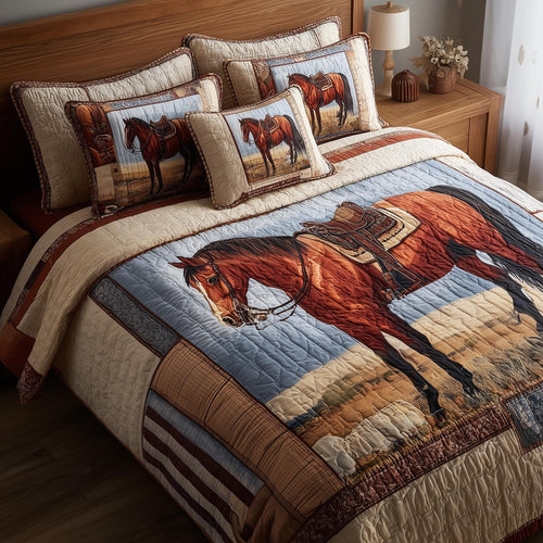 Prairie Horse 3-Piece Quilted Bedding Set GFTOMA8564