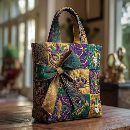 Mardi Gras Bows Quilted Tote Bag GFTOMA8600