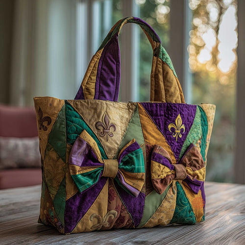 Mardi Gras Bows Quilted Tote Bag GFTOMA8602