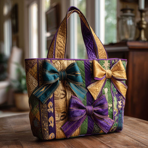 Mardi Gras Bows Quilted Tote Bag GFTOMA8604