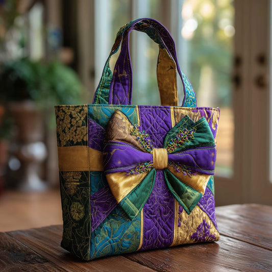 Mardi Gras Bows Quilted Tote Bag GFTOMA8605