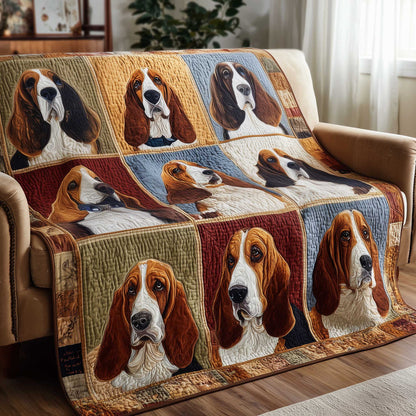Basset Hounds Quilted Blanket GFTOMA8638