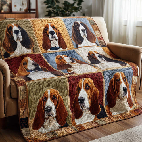 Basset Hounds Quilted Blanket GFTOMA8638