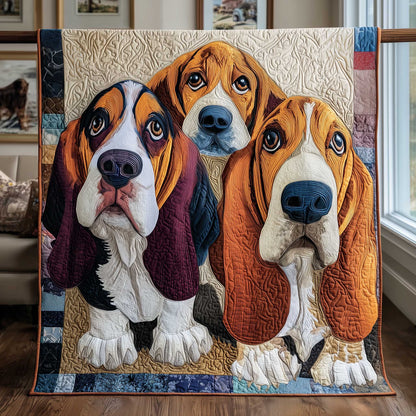 Basset Hounds Quilted Blanket GFTOMA8639