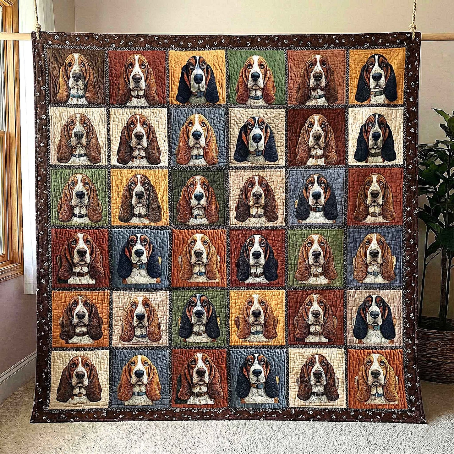 Basset Hounds Quilted Blanket GFTOMA8641