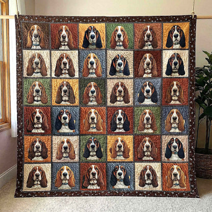Basset Hounds Quilted Blanket GFTOMA8641