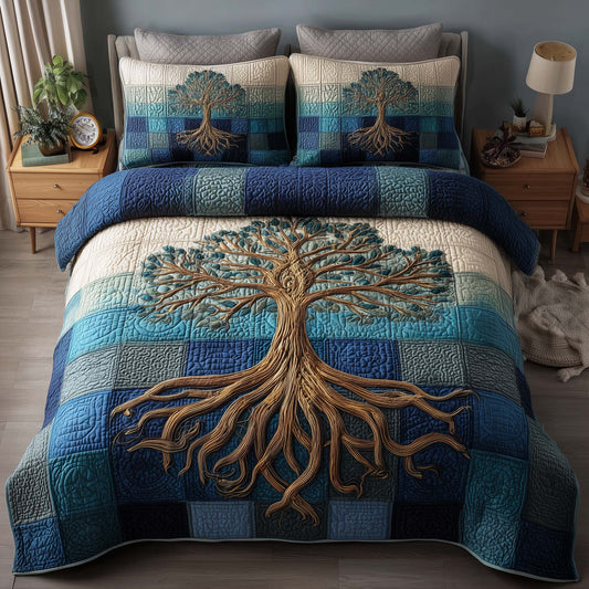 Tree Of Life 3-Piece Quilted Bedding Set GFTOMA8677