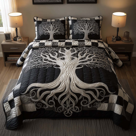 Tree Of Life 3-Piece Quilted Bedding Set GFTOMA8678