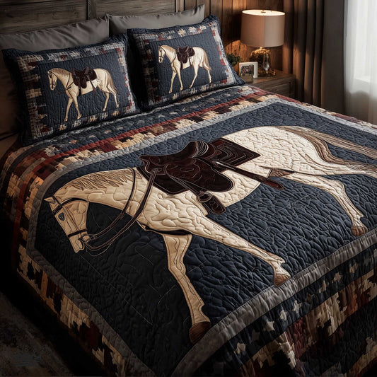 Prairie Horse 3-Piece Quilted Bedding Set GFTOMA8730