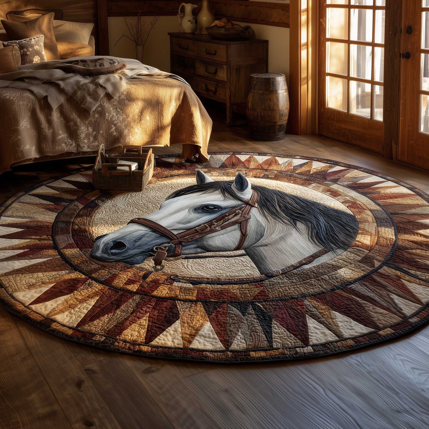 Prairie Horse Quilted Round Mat GFTOMA8737