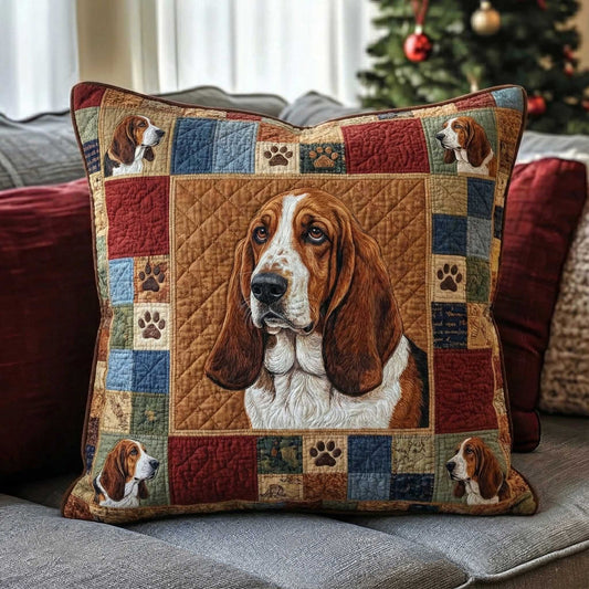 Basset Hounds Quilted Pillow Case GFTOMA8758