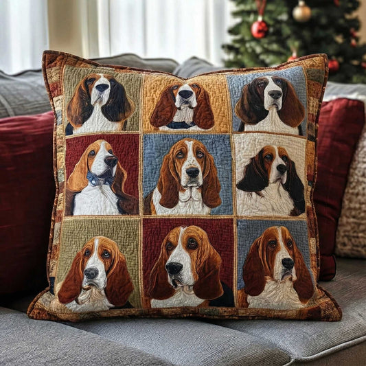 Basset Hounds Quilted Pillow Case GFTOMA8759
