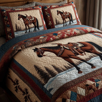 Prairie Horse 3-Piece Quilted Bedding Set GFTOMA8820